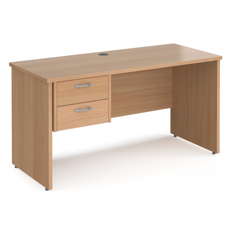 Maestro Panel End 600mm Straight Desk with Two Drawer Pedestal